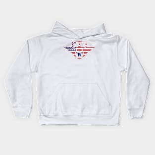 Letter W American Flag Monogram Initial Kids Hoodie